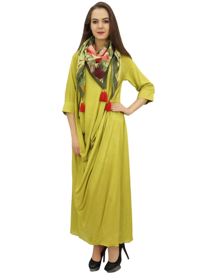 silk lime green dress Lime green draped dress in silk foiled tulle and gloves main image 1