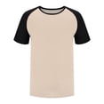 thumbnail image 5 of ZunFeo Mens Baseball Tee Soft Stretchy Breathable Raglan Sleeve T-Shirt Contrast Sleeve Casual Athletic Crewneck Beige Workout Top,Size XL, 5 of 5