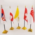 thumbnail image 4 of 20 Pcs Support de Drapeau en Plastique Plaqué Or Support de Mât de Drapeau Créatif Base de Mât de Drapeau Base Fixe de Drapeau (en Forme de Pyramide Dorée), 4 of 5