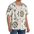 thumbnail image 4 of KLL Anchor with Rope Print Men's Shirt Short Sleeve Button Down Summer Cuba Beach Shirts- XX-Large, 4 of 7