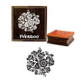 thumbnail image 1 of Printtoo Brown Square Wooden Rubber Stamp Floral Pattern Scrap-booking Craft-5 x 5 Inches, 1 of 2