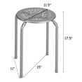 thumbnail image 3 of Costway Set of 6 Stackable Metal Stool Set Daisy Backless Round Top Kitchen Grey, 3 of 9