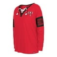 thumbnail image 2 of Women's New Era Red Tampa Bay Buccaneers Lace-Up Notch Neck Long Sleeve T-Shirt, 2 of 5