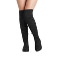 thumbnail image 5 of DREAM PAIRS Women's Low Heel Thigh High Over The Knee Flat Winter Boots UPLAND BLACK Size 7, 5 of 7
