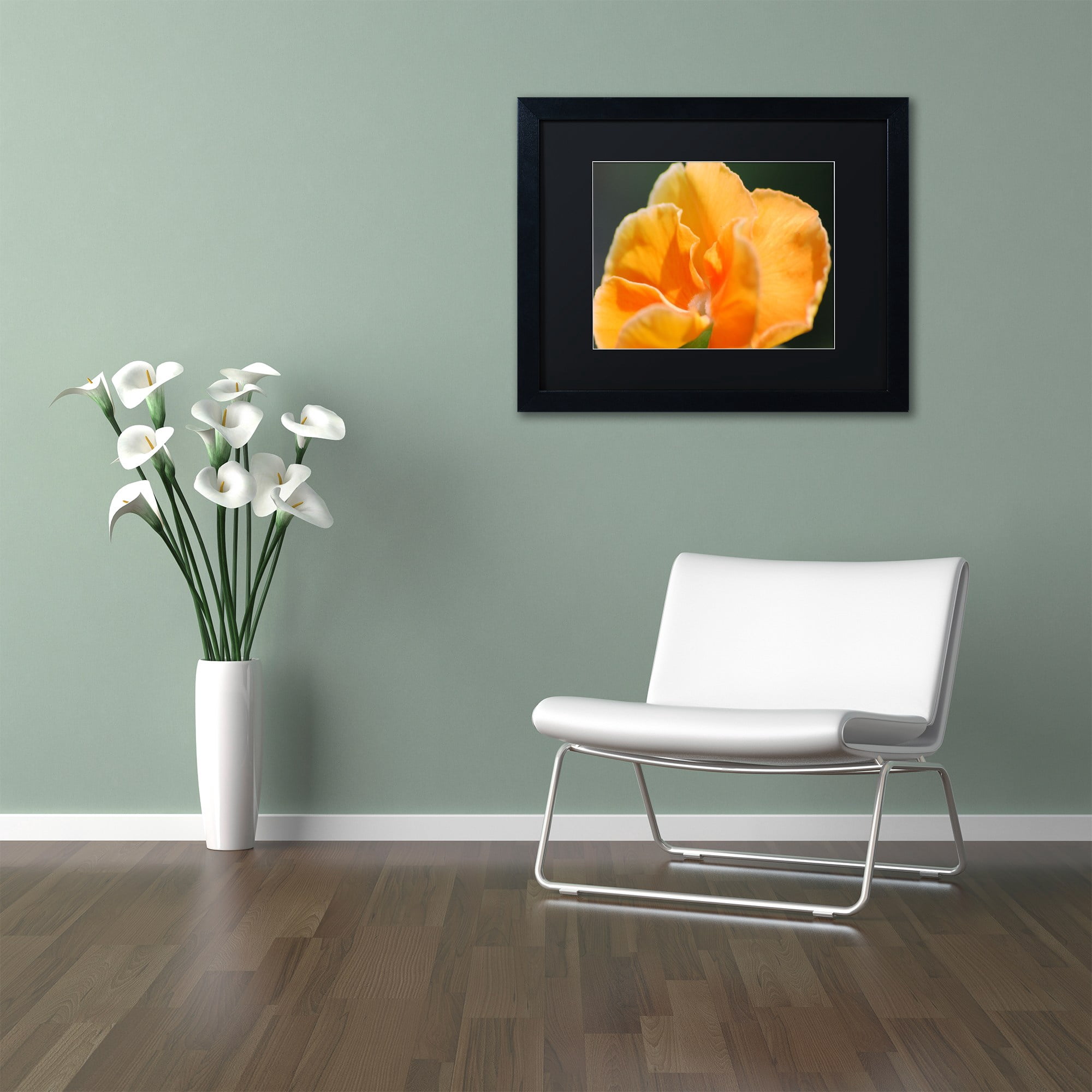 Trademark Fine Art "Simple Compassion" Canvas Art by Monica Mize, Black Matte, Black Frame