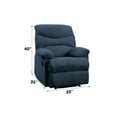 thumbnail image 6 of Blue Fabric Motion Chair - Comfortable Experience. Sophisticated Look. Assembly Required. 3-inch Wall . Tight Seat & Back Cushions. Pillow Arms. Effortless Reclining Latch. 35" D X W 40" H, 69 Lb., 6 of 6
