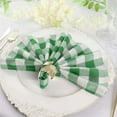 thumbnail image 6 of Efavormart Pack of 5 Premium Green/White Washable Checkered Gingham 15" x 15" Linen Picnic Napkins Great for Wedding Party, 6 of 11
