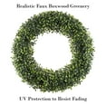 thumbnail image 3 of Pure Garden 19.5-Inch Indoor/Outdoor Artificial Greenery Boxwood Wreath for Frontdoor, Spring/Summer Decor, (Round, Green), 3 of 7