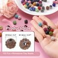 thumbnail image 2 of 105 Pcs 10mm Perlas de arcilla con strass para hacer joyería, perlas de disco de arcilla al por mayor para pulsera, collar, arete, manualidades, decoración DIY, Naranja oscuro, 2 of 7