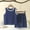 Navy, variant on Pitauce Big Boys Girls Modal Lounge Set Tank Tops with Shorts 2 Piece Outfits Summer Sleeveless Soft Cooling Clothes for Kids 1-17 Years