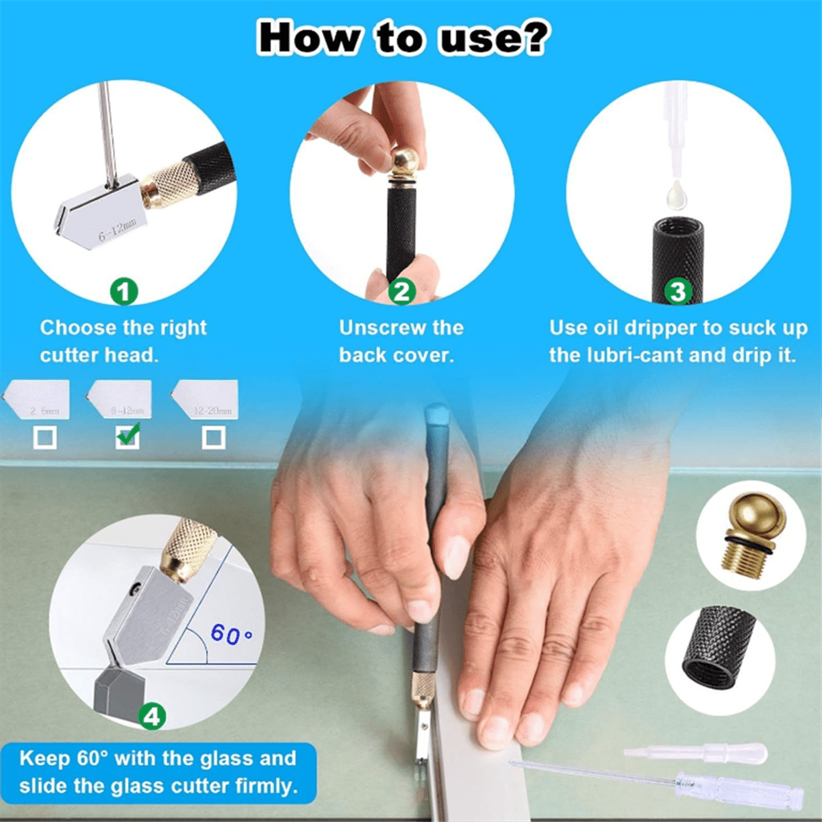 Glass Running Breaker and Cutting Tool Set, Heavy Duty Glass Cutting Tools, for Stained Glass,Mosaic Cutting Pliers Tool