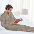 thumbnail image 5 of KLL Hand Drawn Snake Sleepwear Mens Flannel Pajamas,Long Cotton Pj Set, 5 of 7
