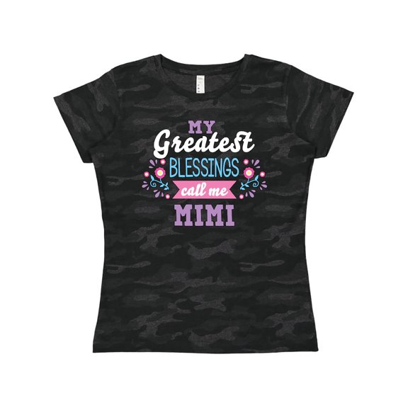 Inktastic My Greatest Blessings Call Me Mimi with Flowers Women's T-Shirt