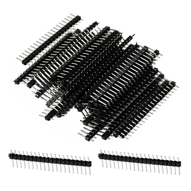 Unique Bargains Pack de 50 Broches Droites Tête Tremper une Seule Rangée 20 Broches 2,54mm Pitch Plaqué Or
