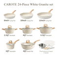 thumbnail image 3 of Carote Nonstick Cookware Sets, 24 Pcs Granite Non Stick Pots and Pans Set, Induction Cookware, White, 3 of 6