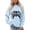 v#106Light Blue510, variant on Rggeeun Crew Neck Sweatshirts Women Pumpkin Pattern Plus Size Loose Long Sleeve Soft Relaxed Fit for Halloween Training Simple Tops,Blue,L