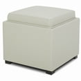 thumbnail image 2 of CHITA Faux Leather Storage Stool Ottoman, Foot Rest Stool Seat, Light Grey, 2 of 7