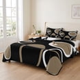 thumbnail image 2 of Twin XL Quilt Set 68''x98'', Black Brown Lightweight Bedspread Coverlet Set with 2 Pillow Shams, White Circle Modern Minimalist Geometric Breathable All Season Quilt Bedding for Dorm/Guest Room, 2 of 9