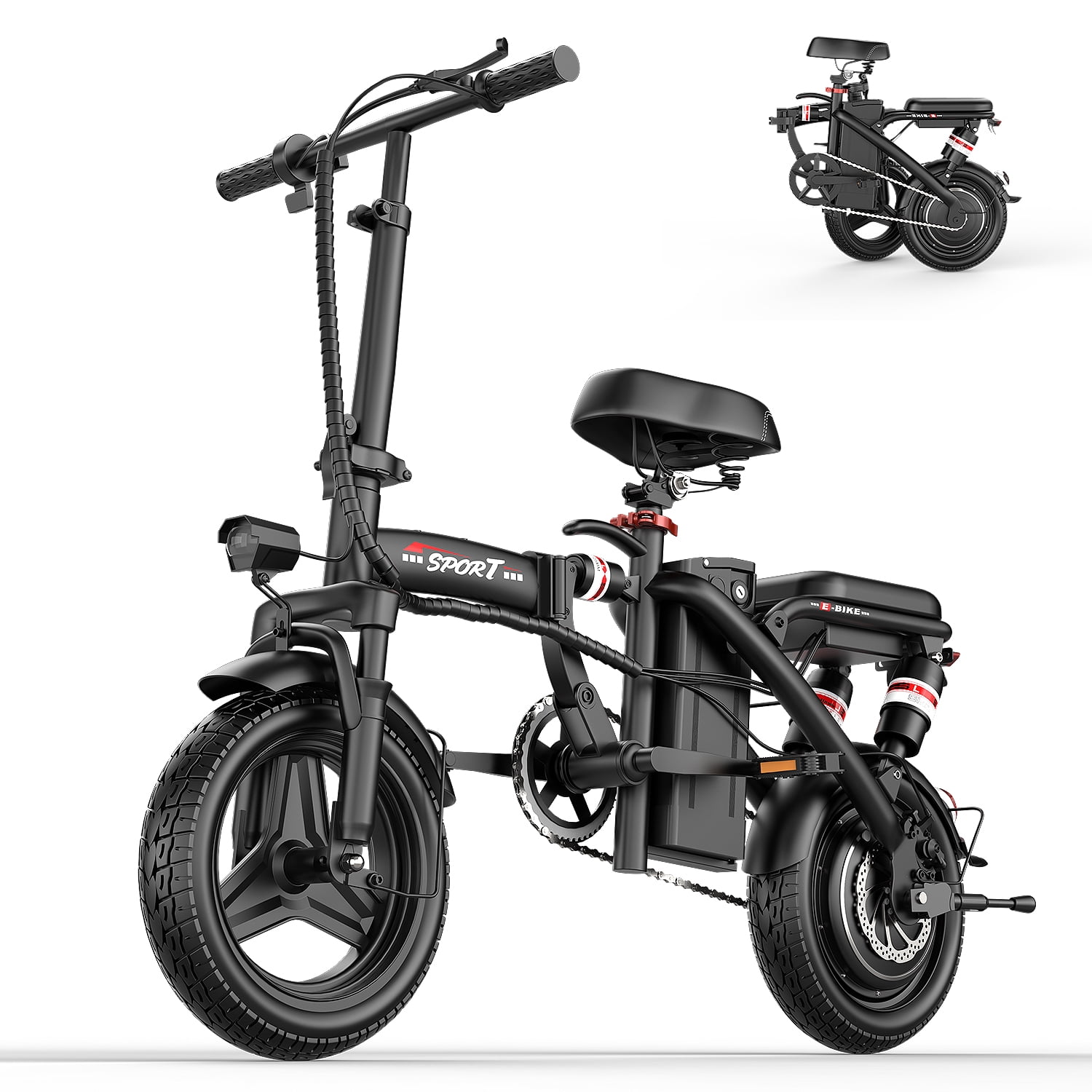 swego electric bicycle ASKGO Electric Bicycle for Adults Teens,1200W Peak 749w Folding Ebike,  25MPH & 30Miles,48V 13A Portable Electric Mini Bike, Dual  Suspension&Brake,3Speed,Commuting Ebike with R-seat,385LBS, UL2849