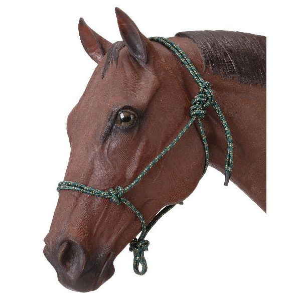 Dark Green Rawhide Overlay Details about   Rope Halter Horse Size 800-1100 lb 