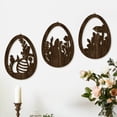 thumbnail image 4 of SIYTUAU Set Of Three Wooden Hollow Carved Easter Egg Wall Hangings With Rabbit And Beehive Designs For Holiday Party Or Home Wall Decor, 4 of 5