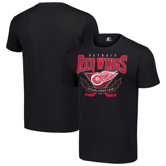 Men's Starter Black Detroit Red Wings Team Logo Graphic T-Shirt