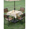 thumbnail image 4 of Outdoor Tablecloth with Umbrella Hole for Patio/Picnic/Party/Camping, Vintage Shell Brown Waterproof Table Cloth Square Cover Washable, Summer Ocean Coastal (54"x 54"), 4 of 9