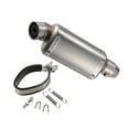 thumbnail image 1 of Kit de escape de silenciador de motocicleta de 12.20" de longitud, 1.50" de ID, 3.11" de OD, silenciador deslizante en tono plateado mate, 1 of 7