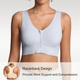 thumbnail image 2 of TEMOGU-Sports Bras for Women Full Support Front Zip Closure Compression Bras Post Surgery Wireless Racerback Sport Brassiere, 2 of 4