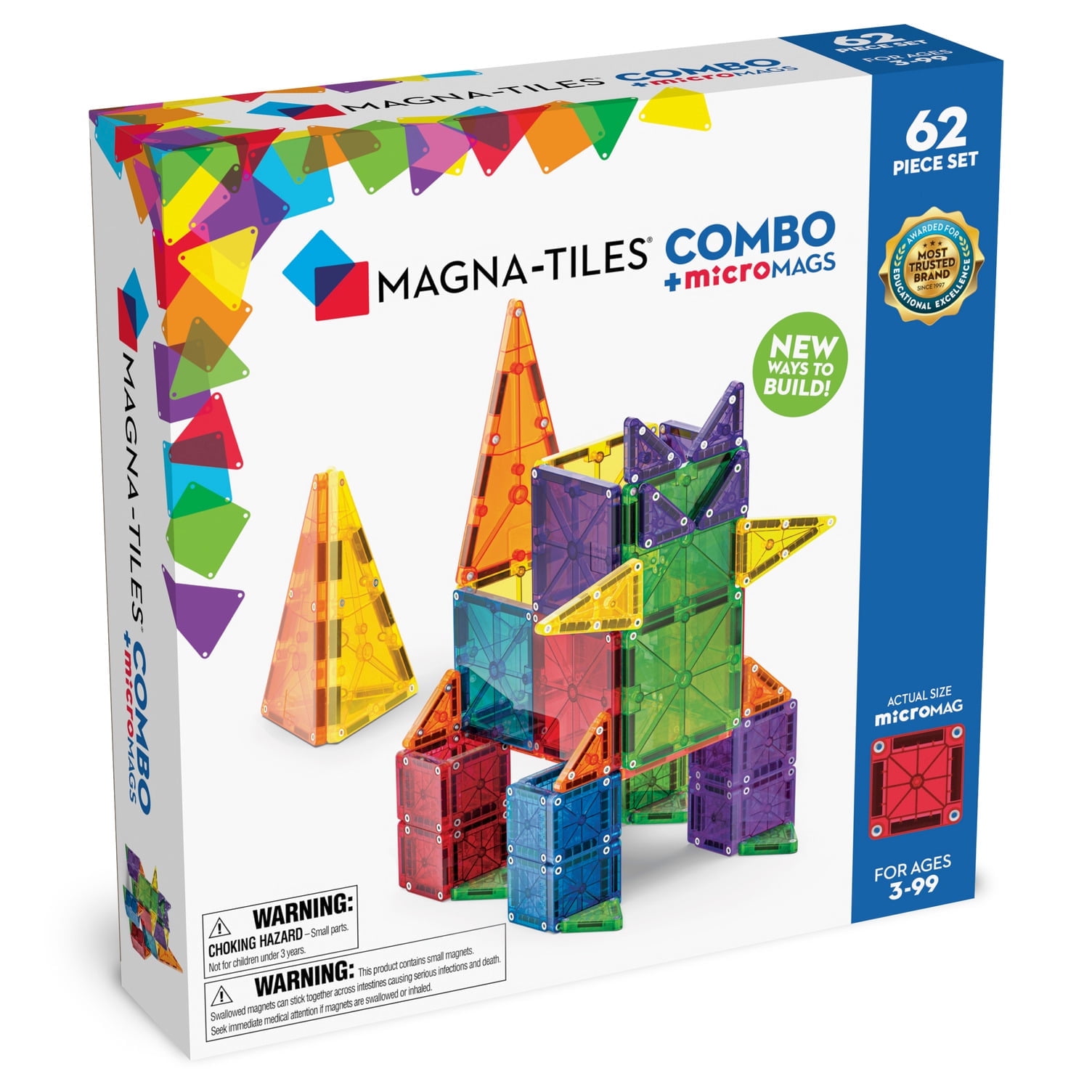 MAGNA TILES Combo 62 Piece Magnetic Construction Set