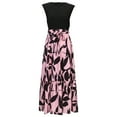 thumbnail image 4 of Summer Dresses For Women 2025 Floral Print Wrap Short Sleeve Maxi Dress Patchwork Ruffle A Line Dress, 4 of 5