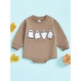 thumbnail image 2 of Newborn Baby Boy Girl Halloween Outfit Ghost Oversized Sweatshirt Romper Casual Long Sleeve Jumpsuit Cute Fall Clothes, 2 of 8