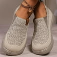 thumbnail image 5 of Beige Shoes For Ladies Casual Comfortable Knitwear Mesh Breathable Round Toe Closed Toe One-Foot Shallow Mouth Flat Spring Summer Slip On Daily Use Size 39, 5 of 7