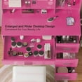 thumbnail image 3 of Furmax Light's and Mirror Drawer and Power Outlet Vanity Tables & Table & Bench Sets Deep Pink, 3 of 7