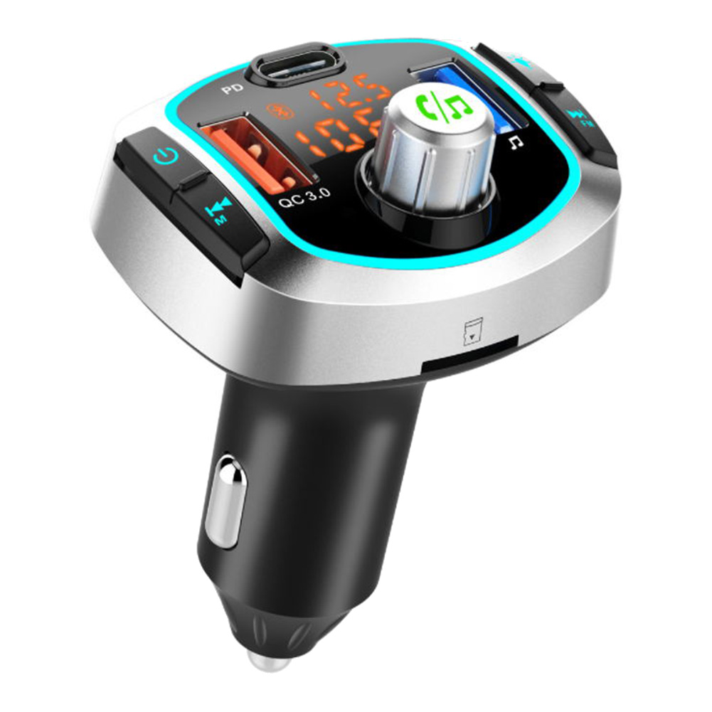 Bluetooth FM Transmitter with Dual Screen Universal Car Wireless Audio