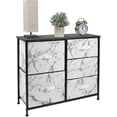 thumbnail image 4 of Sorbus Dresser with 5 Drawers- Black Frame, White Marble Drawers, 4 of 7