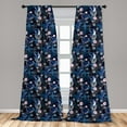 thumbnail image 4 of Ambesonne Floral Curtains, Exotic Jungle Plumerias Art, Pair of 28"x84", Dark Pink and Indigo, 4 of 4