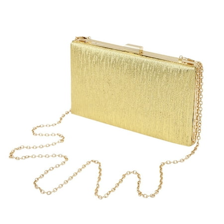 - Elegant Large Solid Color PU Leather Shine Hard Clutch Evening Bag