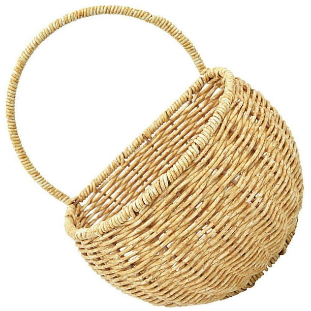Wall Hanging Fruit Holder Kitchen Storage Decorative Light Brown Pp Material 1Pack