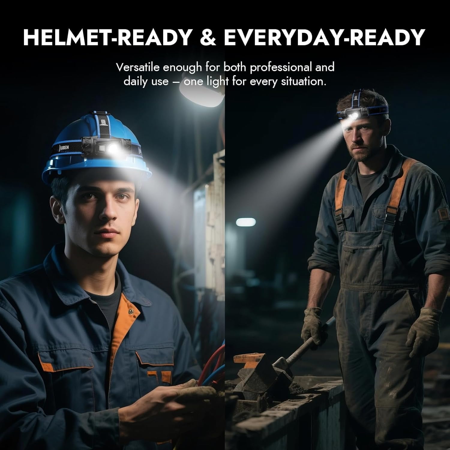WUBEN H1 Pro Rechargeable Headlamp: 1200LM Ultra Bright LED, 11 Modes, 180° Adjustable IP66 Red Light for Outdoor Activities
