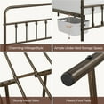 thumbnail image 4 of Topeakmart Metal Bed Frame Spindle Headboard and Footboard, Bronze, Full, 4 of 7