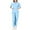 A005-Light Blue, variant on Scrubs for Women Set Nursing Uniform Soft Solid Stretch Scrub Tops and Long Pants Workwear with Pockets Light Blue XL