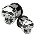 thumbnail image 1 of 316L Surgical Steel Screaming Skull External Thread Plug, 1 of 1