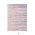 thumbnail image 3 of 3' X 5' Pink Blue And Purple Striped Washable Indoor Outdoor Area Rug, 3 of 5