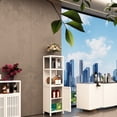 thumbnail image 3 of GDF Studio 52" Tall Bamboo Storage Cabinet with Single Door, Linen Tower with Open Shelves, White, 3 of 10