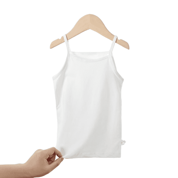 LYMAYTER Cotton Camisole for 2-14Y Toddler Girls Sleeveless Straps Cami Tank Tops Soft Undershirts Daily Layering