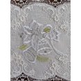 thumbnail image 3 of Doily Boutique Christmas Square Doily with Green Candles and Lace on Antique White Fabric Size 12 x 12 inches, 3 of 3