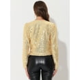 thumbnail image 4 of Chaqueta corta Allegra K con lentejuelas brillantes Oro M, 4 of 6