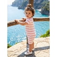 thumbnail image 5 of BemeyourBBs Infant Baby Girl Boy Summer Striped Romper One Piece Outfit Casual Short Sleeve Stripes Print Jumpsuit Shorts Baby Basic Clothes, 5 of 9