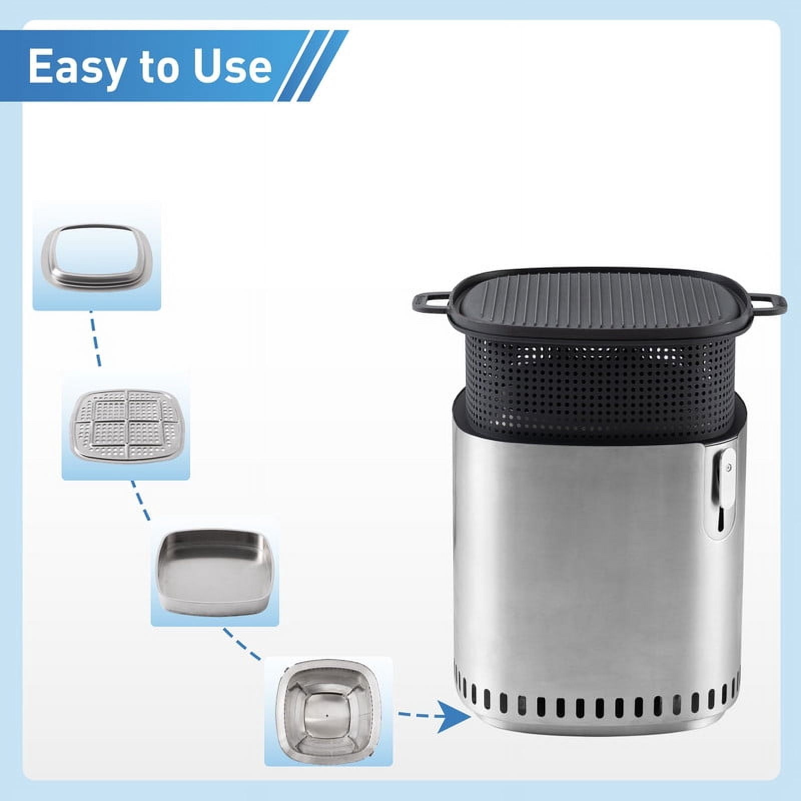 Portable Smokeless Stainless Steel Fire Pit with Accessories,Adjustable Firepower Wood Burning Camping Stove